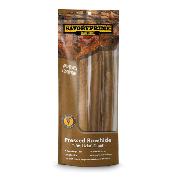 Savory Prime Pressed Rawhide Roll Natural, 1ea/10 in, 3 pk