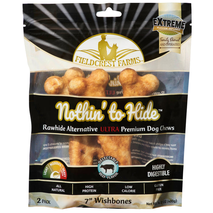 Fieldcrest Farms Nothin' To Hide Ultra Wishbone Dog Treat 1ea/7 in, 2 pk