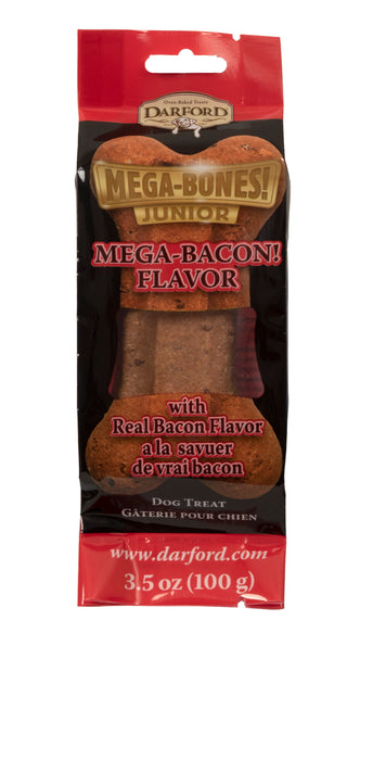 Darford Mega Bone Dog Treat Bacon Junior, Bacon, 1ea/3.5 oz