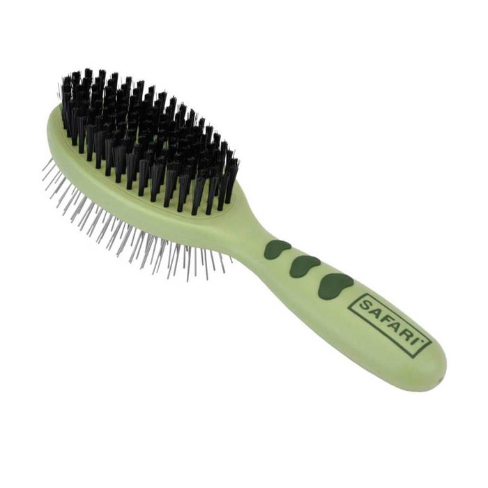 Safari Pin and Bristle Combo Dog Brush Green, 1ea/MD