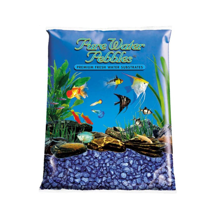 Pure Water Pebbles Premium Fresh Water Frosted Aquarium Gravel Deep Blue, 1ea/5 lb