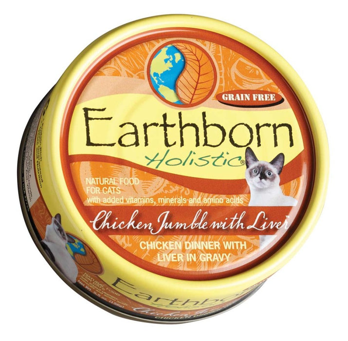 Earthborn Holistic Grain Free Chicken Jumble with Liver Wet Cat Food 24ea/5.5 oz, 24 pk