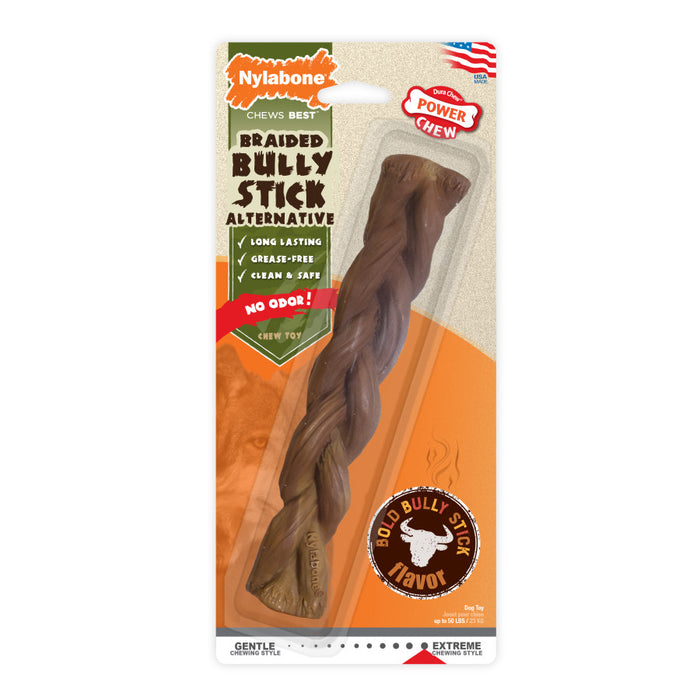 Nylabone Power Chew Alternative Braided Bully Braid Stick 1ea/Large - Up To 50 lb