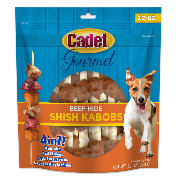 Cadet Gourmet Beef Hide Shish Kabob Dog Treats Beef Hide, 1ea/5 in (12 Oz.)