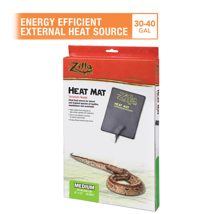 Zilla Terrarium Heat Mats Black, 1ea/Medium, 30-40 gal, 16 W