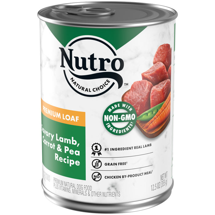 Nutro Products Premium Loaf Adult Wet Dog Food Savory Lamb, Carrot & Pea, 12ea/12.5 oz, 12 pk