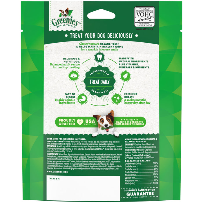 Greenies Dog Dental Treats Original, 1ea/6 oz, 4 ct, Large