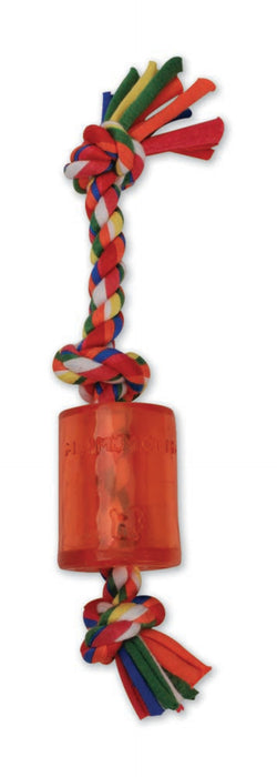 Mammoth Pet Products Cloth Rope Dog Toy 3 Knot Tug with TPR Squeaker Multi-Color, 1ea/10 in, SM