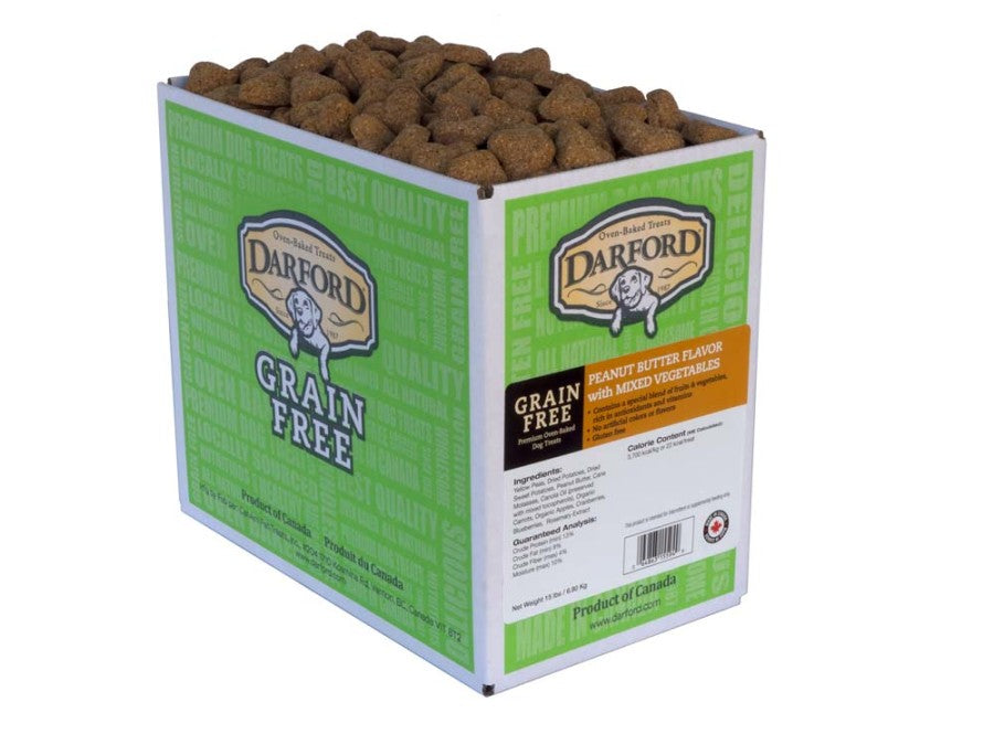 Darford Oven Baked Grain Free Dog Treats Peanut Butter with Mixed Veggies Regular, Peanut Butter w/Mixed Veggies, 1ea/15 lb