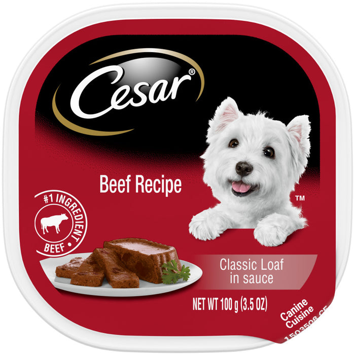 Cesar Classic Loaf in Sauce Adult Wet Dog Food Beef, 24ea/3.5 oz, 24 pk