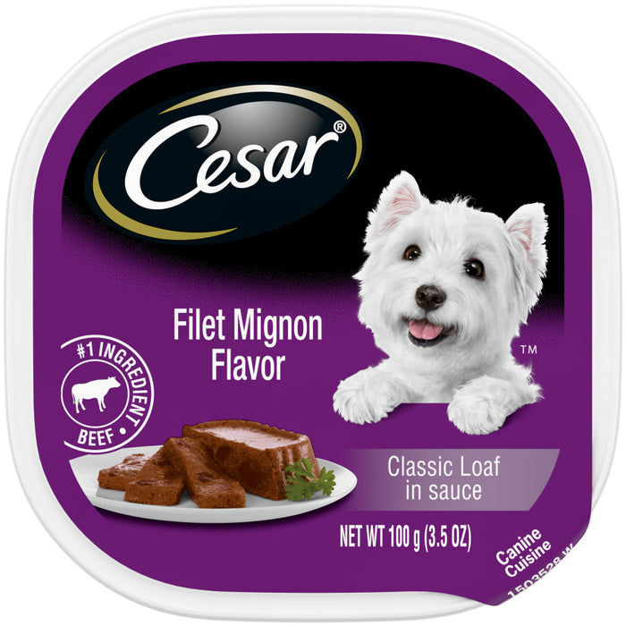 Cesar Classic Loaf in Sauce Adult Wet Dog Food Filet Mignon, 24ea/3.5 oz, 24 pk