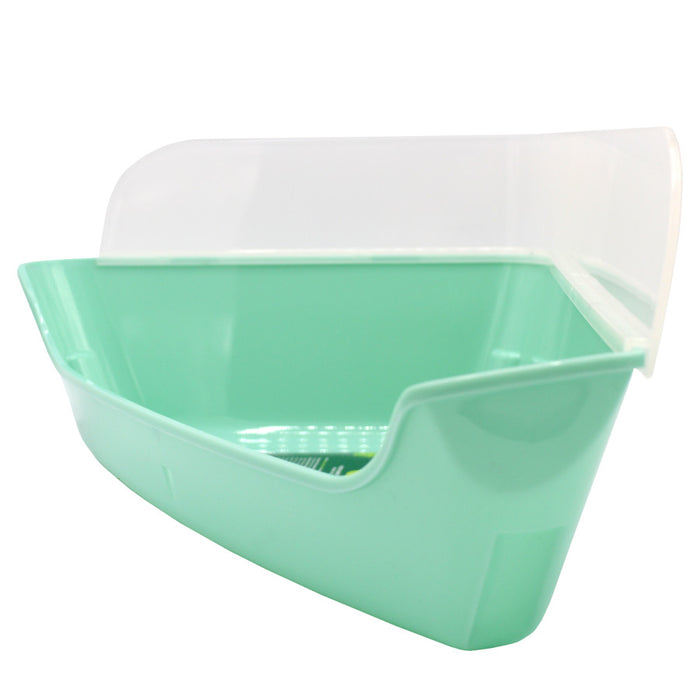 Oxbow Animal Health Enriched Life Small Animal Corner Litter Pan w/Removable Shield Mint Green, 1ea/One Size