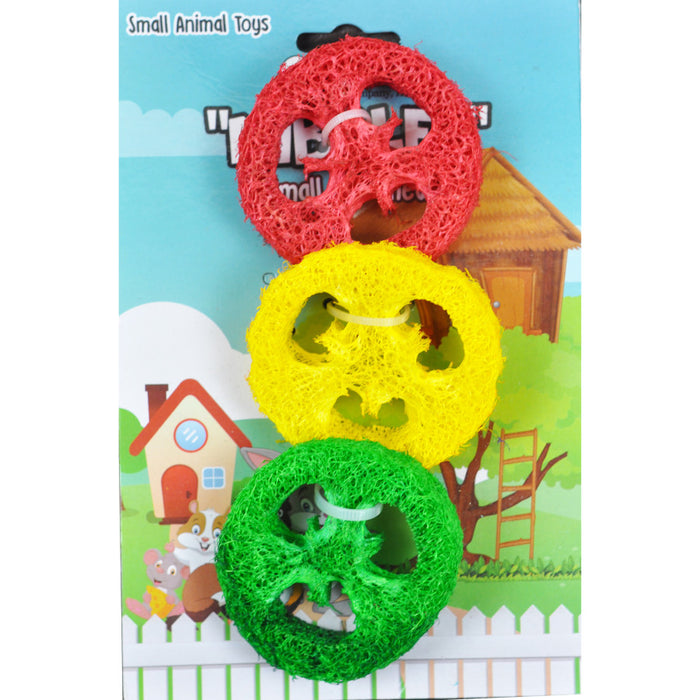 A & E Cages Nibbles Small Animal Loofah Chew Toy Slices, 1ea