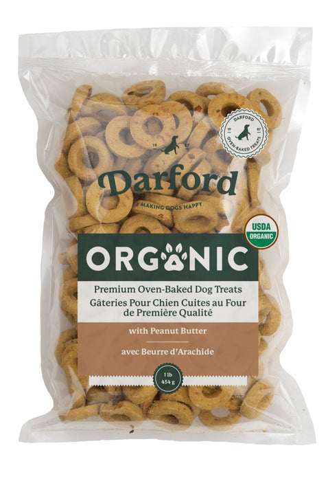 Darford Organic Premium Oven Baked Dog Treats Peanut Butter, 6ea/1 lb