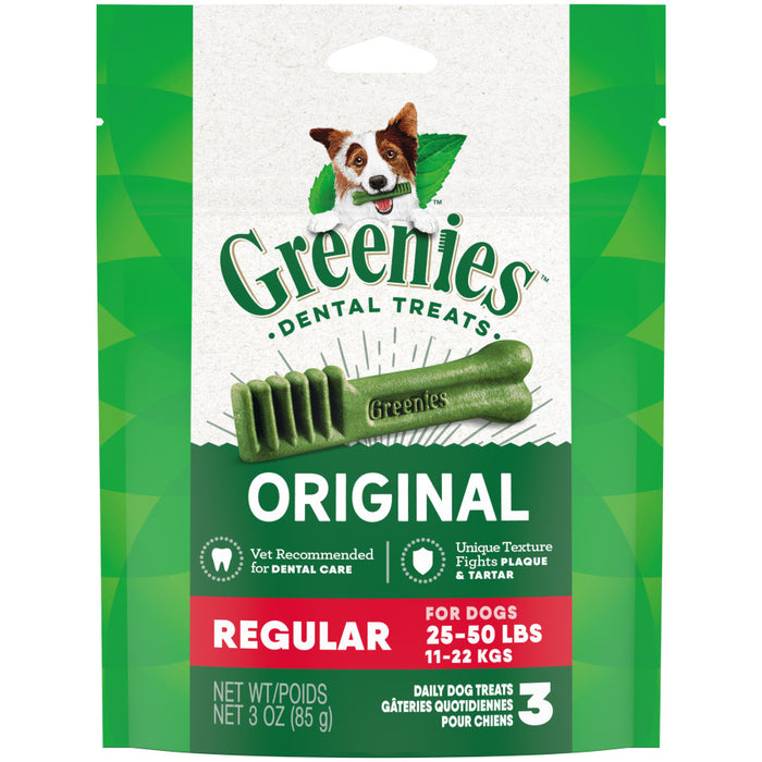 Greenies Dog Dental Treats Original, 1ea/3 oz, 3 ct, Regular