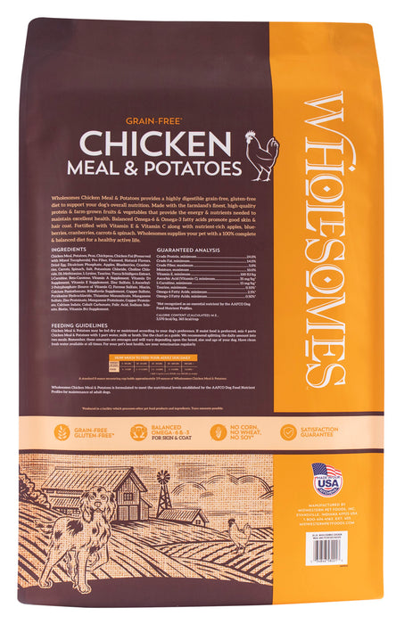 Wholesomes Grain Free Dry Dog Food Chicken Meal & Potatoes, 1ea/35 lb