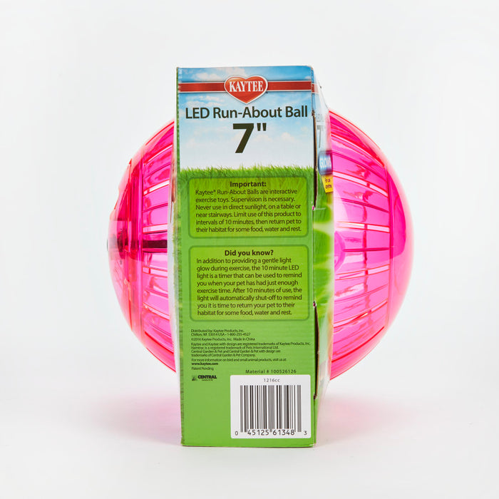 Kaytee Run-About Ball 7 inch, LED Lighted Rainbow 1ea/7 in