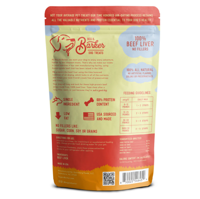 Beg & Barker Beef Liver Strip Dog Treats 1ea/10 oz