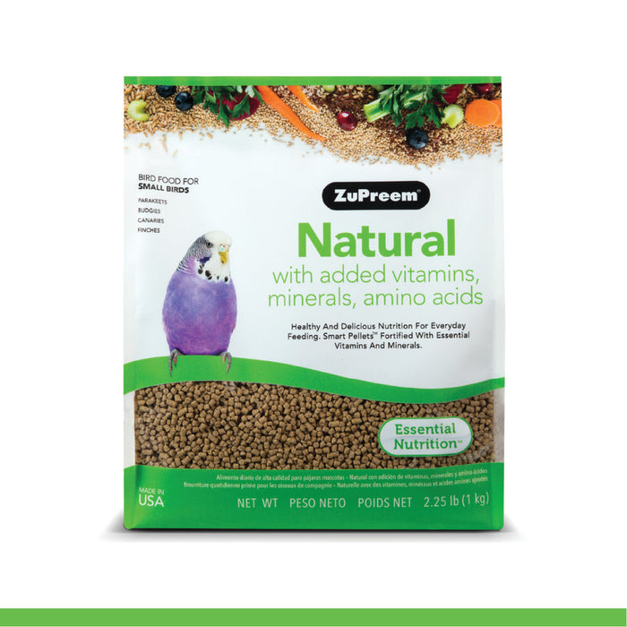 ZuPreem Natural Bird Food Parakeets, 1ea/2.25 lb