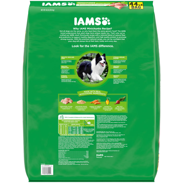 IAMS Minichunks Small Kibble High Protein Adult Dry Dog Food Real Chicken, 1ea/44 lb