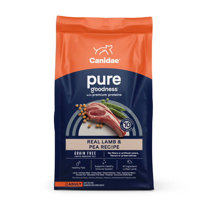 CANIDAE PURE Goodness Grain-Free LID Dry Dog Food Lamb & Pea, 1ea/12 lb