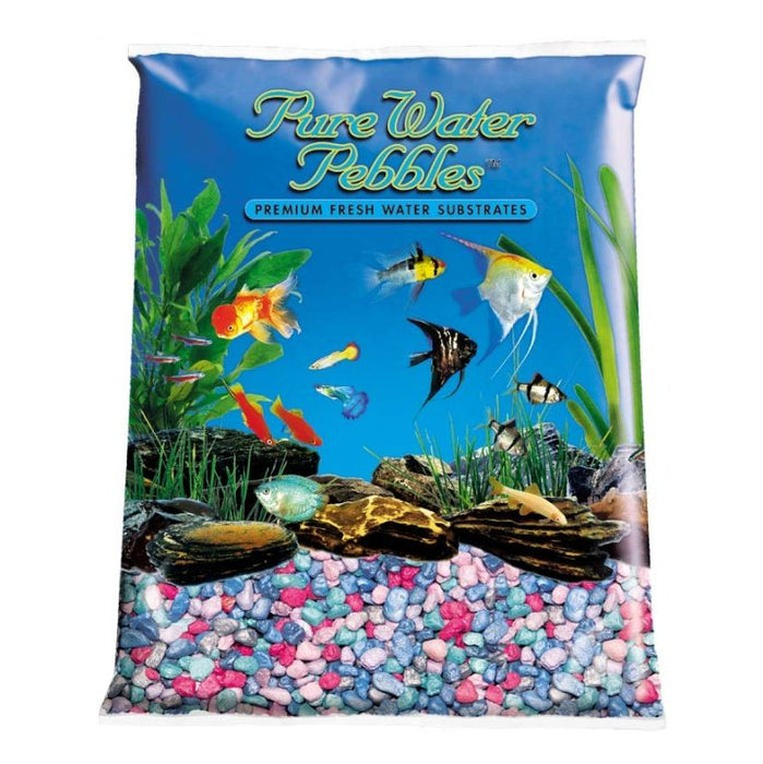 Pure Water Pebbles Premium Fresh Water Frosted Aquarium Gravel Rainbow, 1ea/5 lb