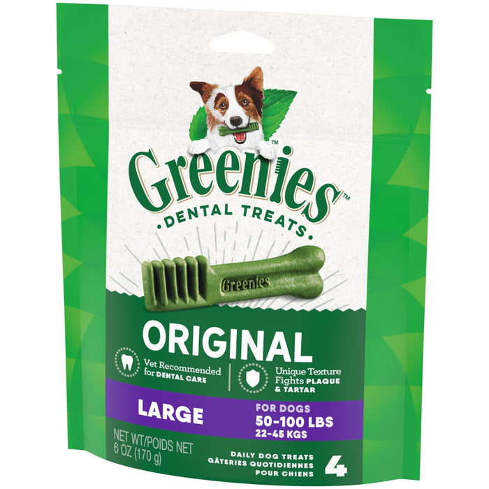 Greenies Dog Dental Treats Original, 1ea/6 oz, 4 ct, Large