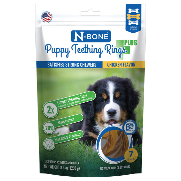 N-Bone Puppy Teething Rings Plus Chicken, 1ea/7 ct