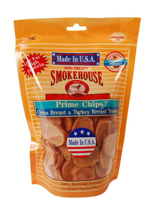 Smokehouse USA Made Prime Chips Dog Treat Chicken & Turkey, 1ea/8 oz