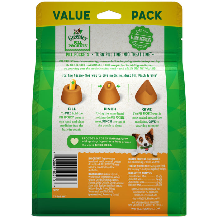 Greenies Pill Pockets for Capsules Chicken, 1ea/60 ct, 15.8 oz