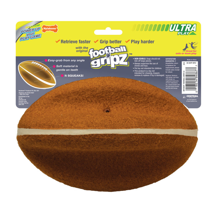 Nylabone Power Play Dog Football Gripz 1ea/Large 8.5 in