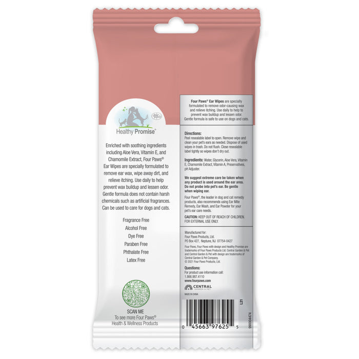 Four Paws Healthy Promise Pet Ear Wipes Ear Wipes, 1ea/35 ct