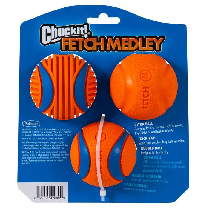 Chuckit! Fetch Medley Balls Gen 3 Dog Toy 1ea/MD