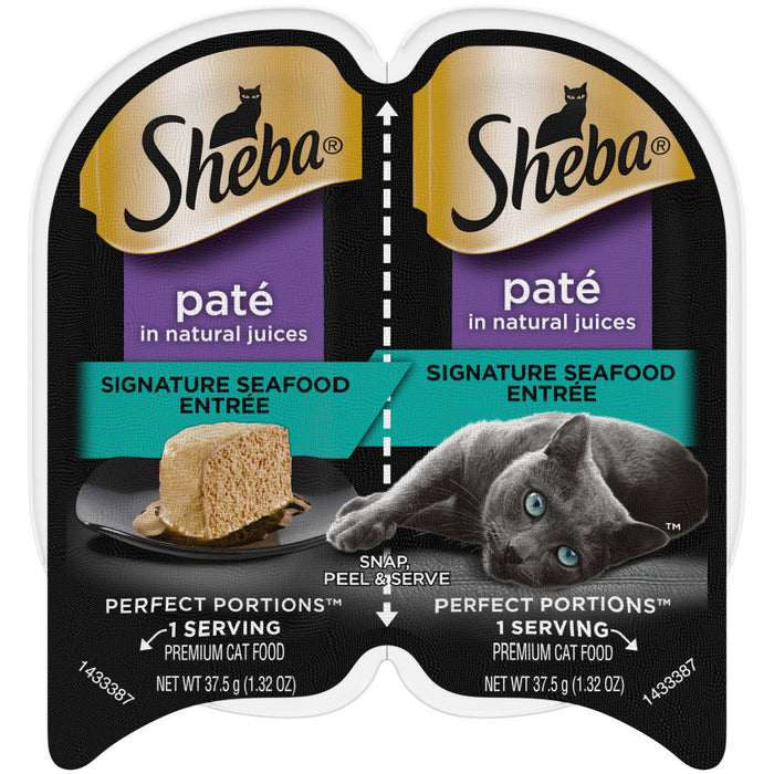 Sheba Perfect Portions Pate Wet Cat Food Signature Seafood, 24ea/2.6 oz