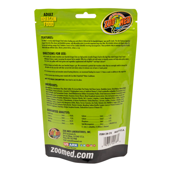 Zoo Med Adult High Fiber Dragon Food 1ea/4.5 oz