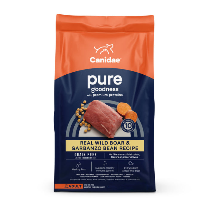 CANIDAE PURE Goodness Grain-Free LID Dry Dog Food Wild Boar & Garbanzo Bean, 1ea/4 lb