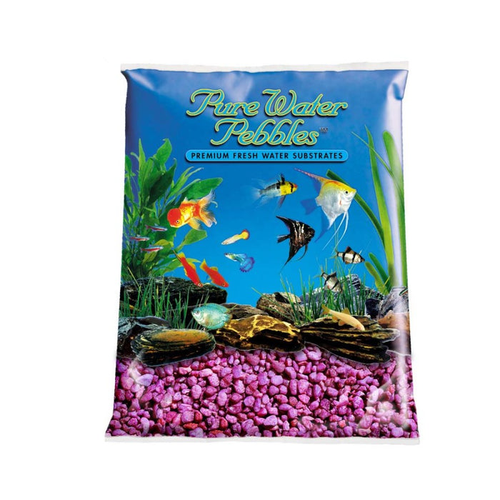 Pure Water Pebbles Premium Fresh Water Coated Aquarium Gravel Neon Purple, 1ea/25 lb