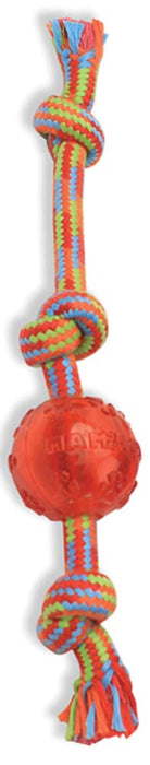 Mammoth Pet Products Braidys Tug with TPR Ball Dog Toy Assorted, 1ea/11 in, SM