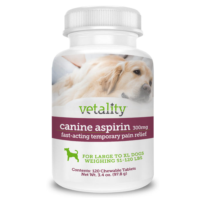 Vetality Canine Aspirin Chewable Tables 300mg, 1ea/120 ct