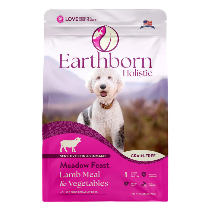 Earthborn Holistic Meadow Feast Grain-Free Dry Dog Food Lamb Meal & Vegetables, 1ea/12.5 lb