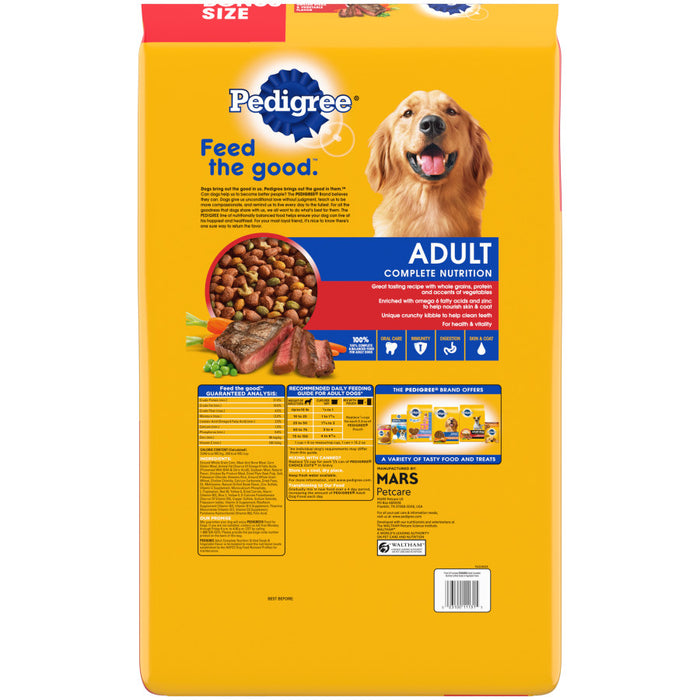 Pedigree Complete Nutrition Adult Dry Dog Food Grilled Steak & Vegetable, 1ea/20 lb