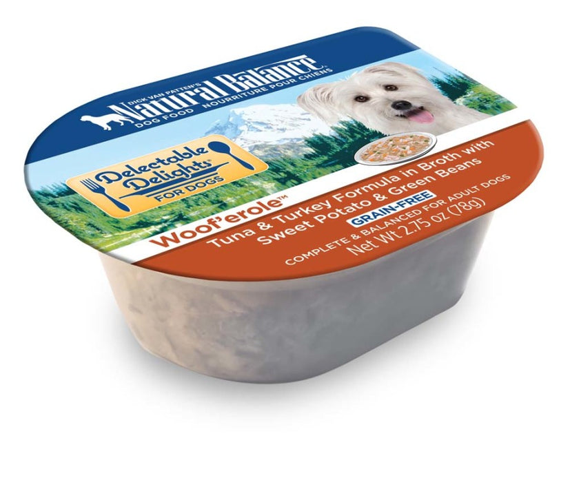 Natural Balance Pet Foods Delectable Delights Grain Free Wet Dog Food Woof'erole in Broth, 24ea/2.75 oz