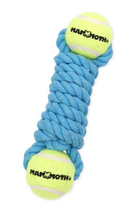 Mammoth Pet Products Twister Bone w/2 Tennis Balls Dog Toy Blue, 1ea/Mini, 7.5 in