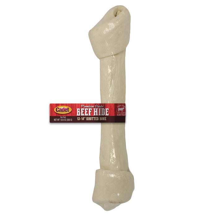 Cadet Beef Hide Knotted Dog Chews Individually Wrapped, 1ea/13-14 in