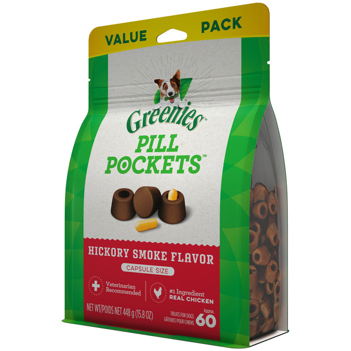 Greenies Pill Pockets for Capsules Hickory Smoke, 1ea/60 ct, 15.8 oz