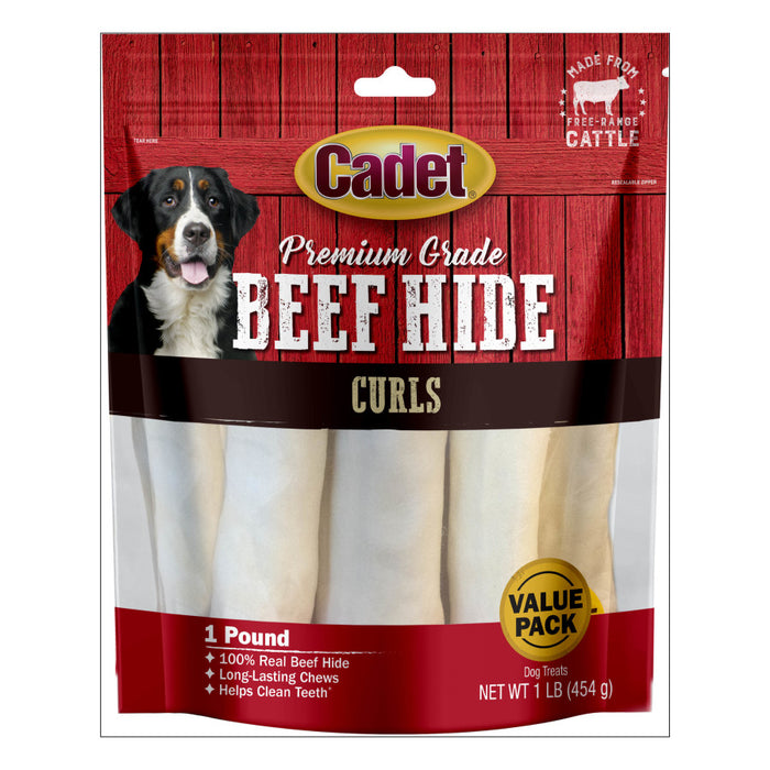 Cadet Premium Grade Beef Hide Dog Chew Curls Curls, Original, 1ea/1 lb