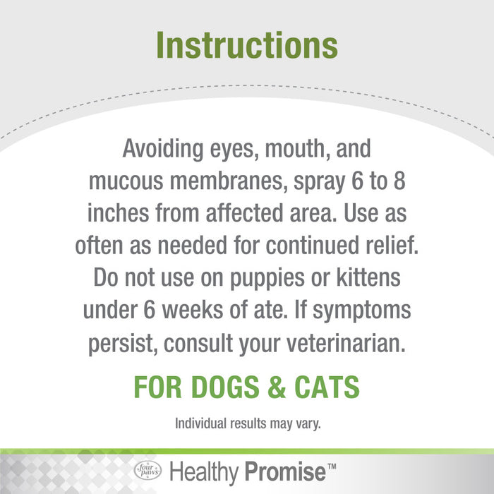 Four Paws Healthy Promise Pet Aid Fast-Acting Anti Itch Spray for Dogs & Cats Anti Itch, 1ea/8 Oz.