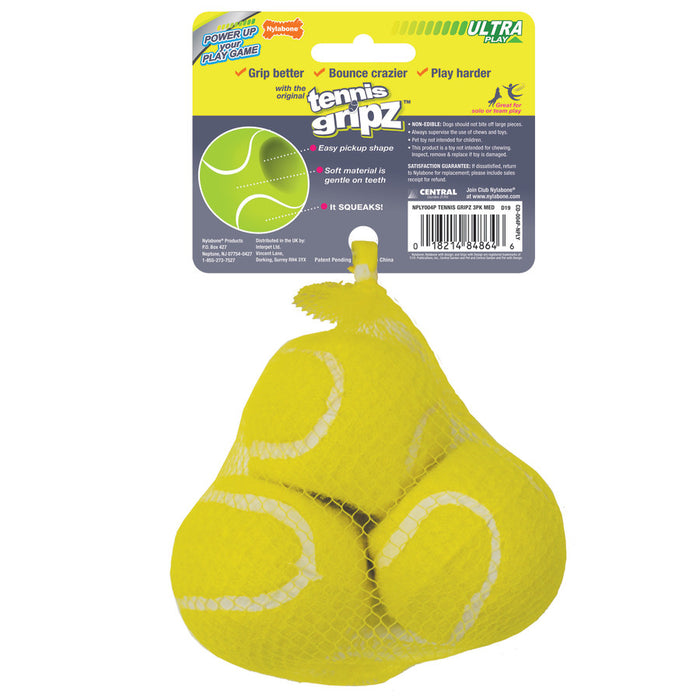 Nylabone Power Play Dog Tennis Ball Gripz 1ea/Medium (3 ct)