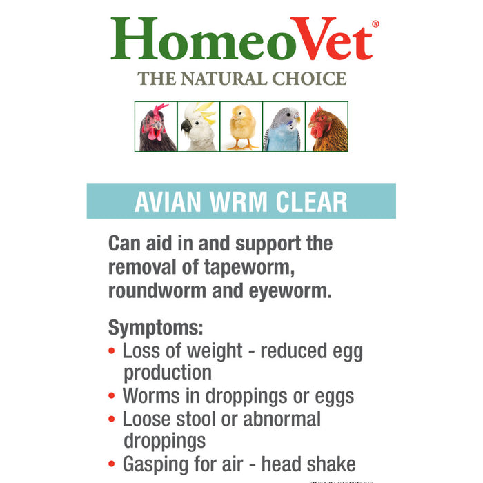 HomeoPet Avian WRM Clear Dewormer 1ea/0.5 fl oz