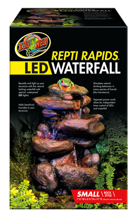 Zoo Med Repti Rapids LED Rock Waterfall Brown, 1ea/SM